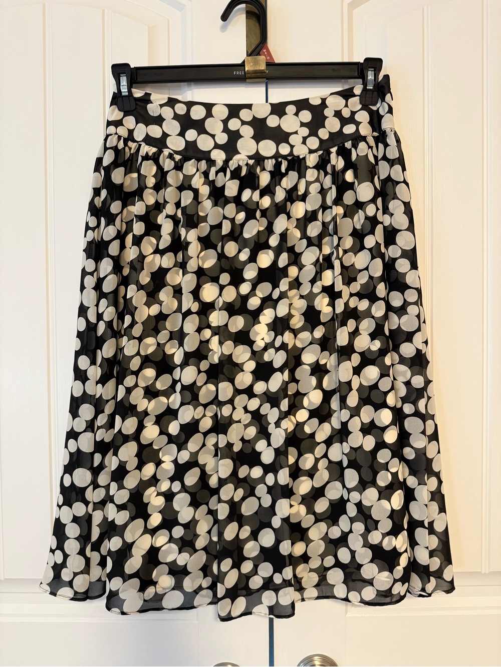 Josephine Chaus Black & White Polka Dot A-Line Skirt
